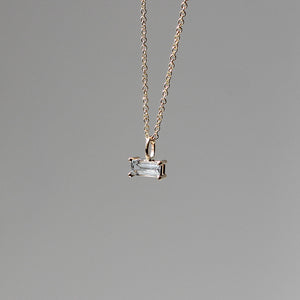 White Sapphire Baguette Necklace on chain
