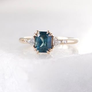 1.58ct Lily Montana Teal Sapphire Ring - ready to ship - Yuliya Chorna Jewellery