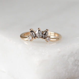 Sunrise Diamond Crown Band on marble front view